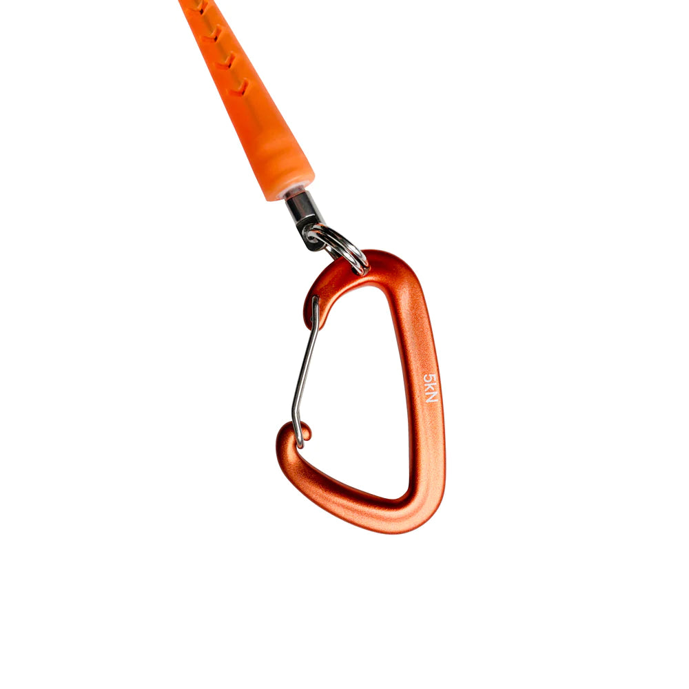 Vaikobi Surfski Leash orange - detail, carabiner