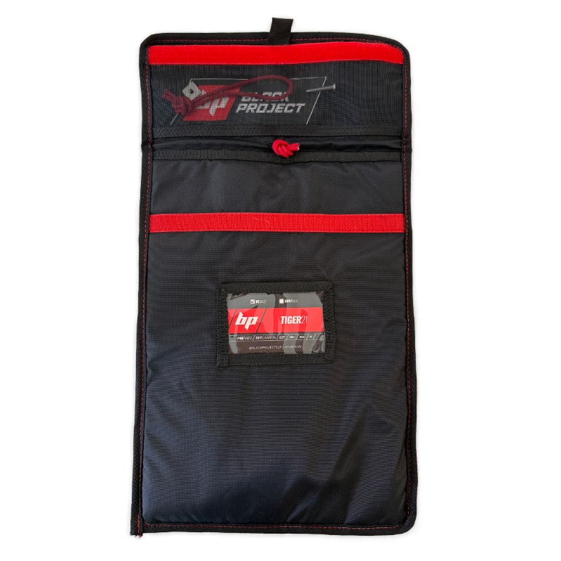 Black Project Tiger v2 - Pre-preg Carbon SUP fin, fin bag open
