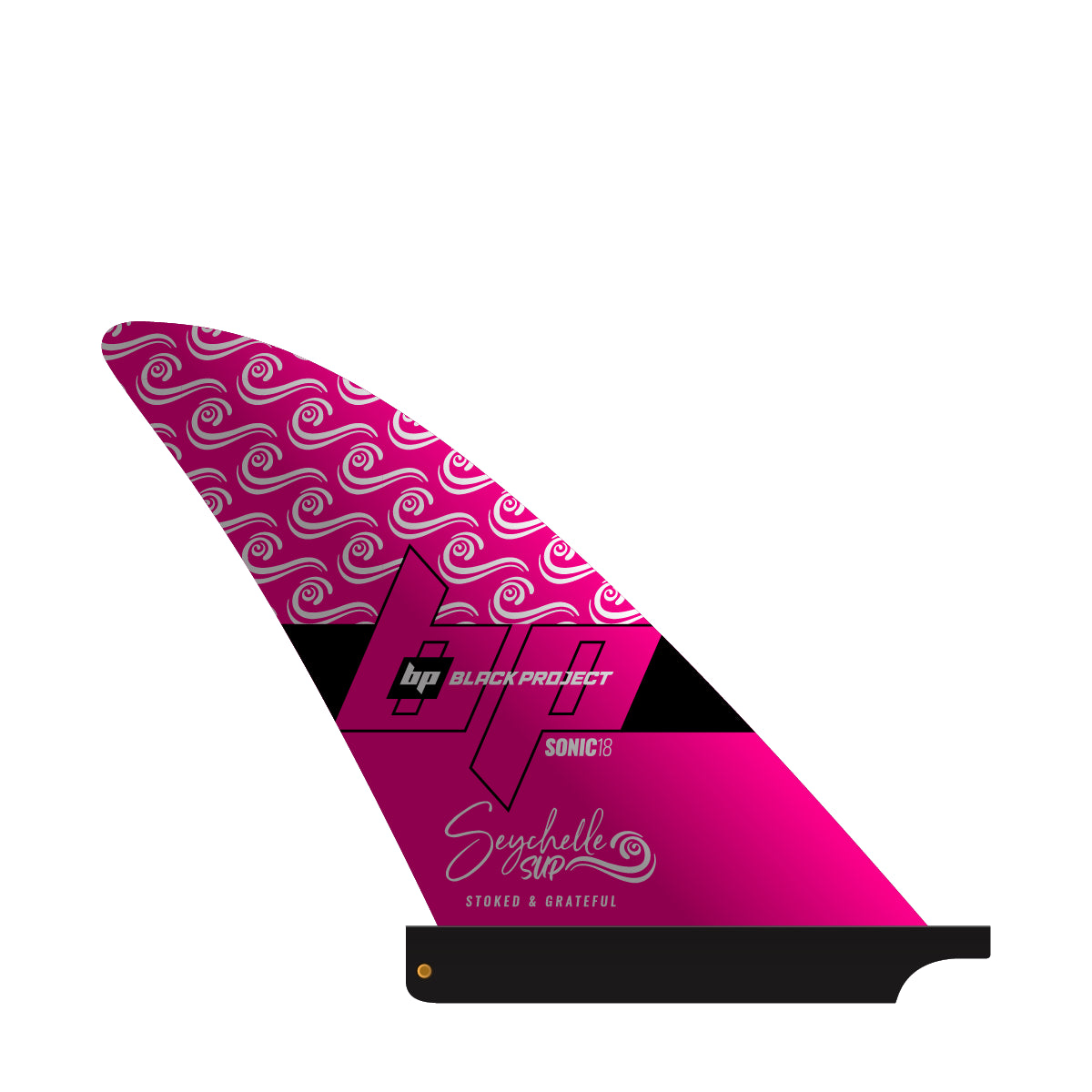 Black Project Sonic SUP fin, Seychelle Edition - Surf Base, right side