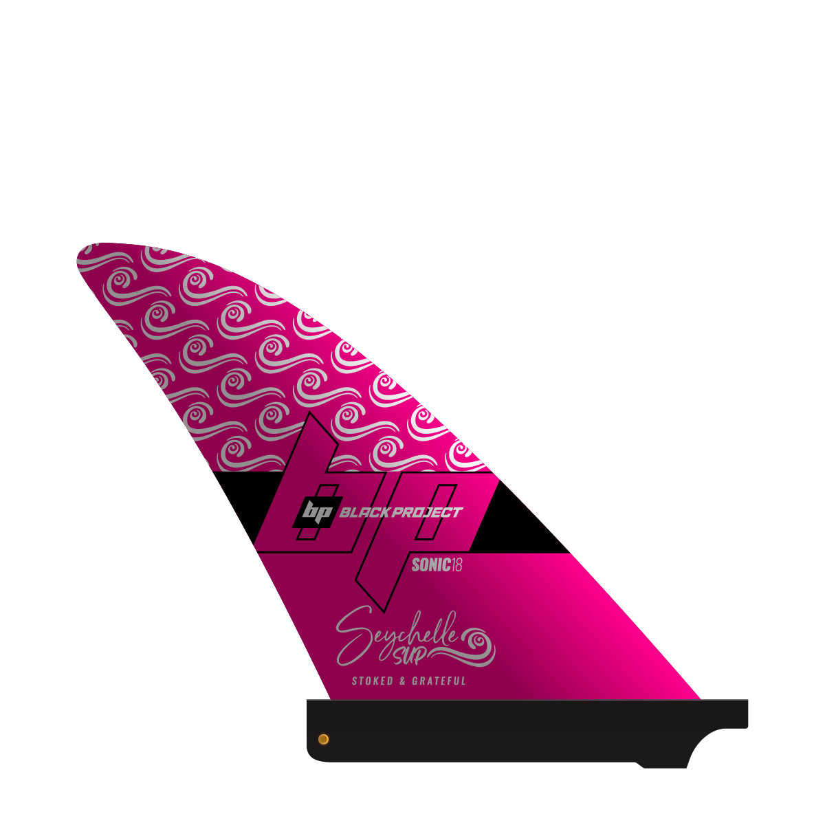 Black Project Sonic SUP fin, Seychelle Edition - US Base, left side