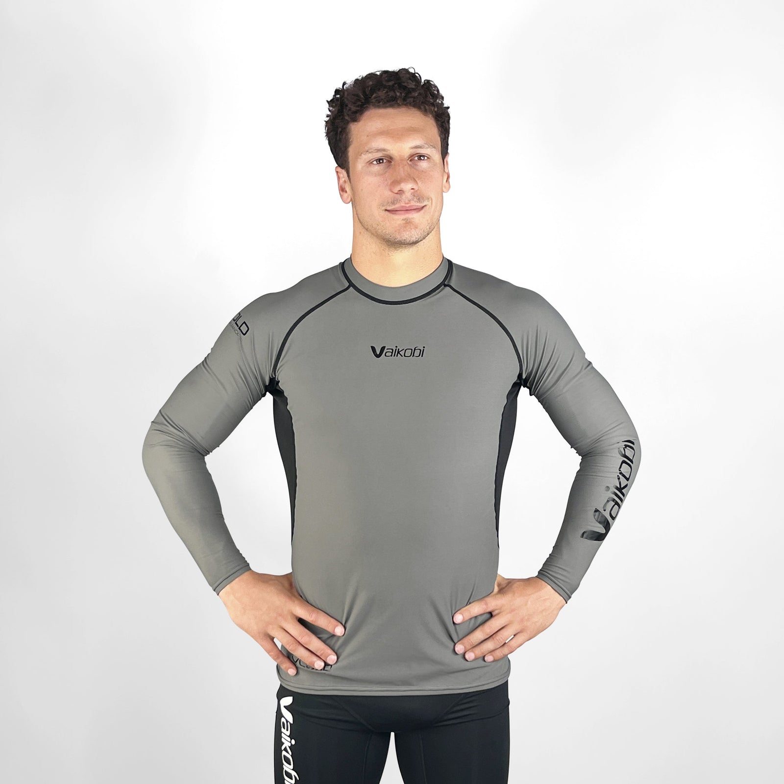 Vaikobi VCOLD Base Layer Long Sleeve Top grey black front