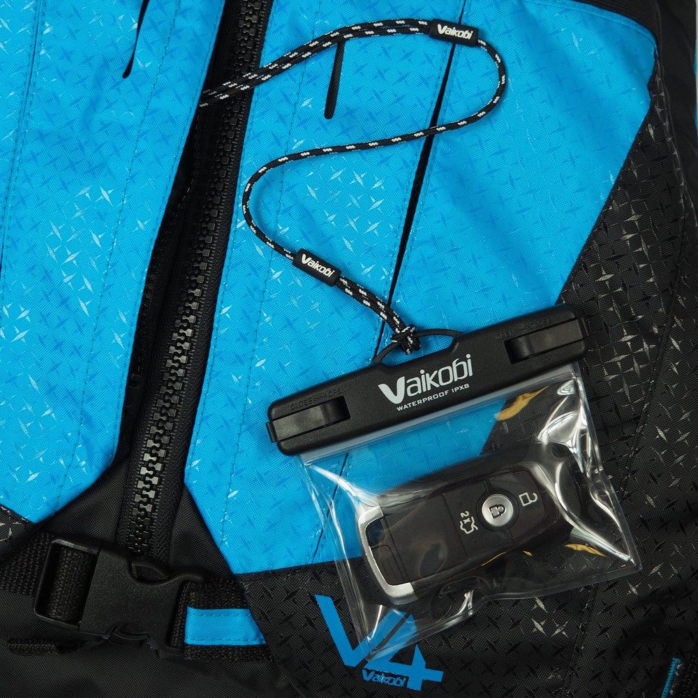 Vaikobi Waterproof Key Pouch Black - hero view with car key fob