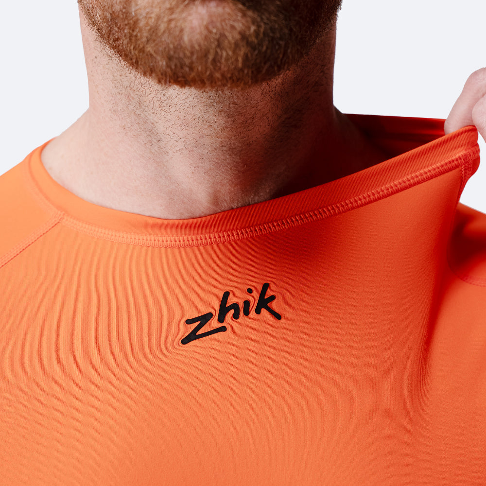 Zhik EcoSpandex LT Long Sleeve Baselayer Flame Red - on model