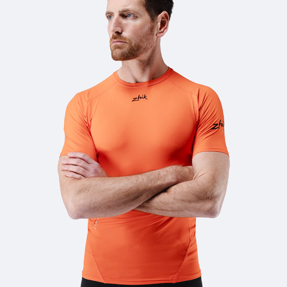 Zhik EcoSpandex LT Short Sleeve Baselayer Flame Red - detail