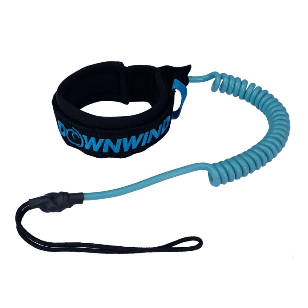 Downwind surfski leg leash blue