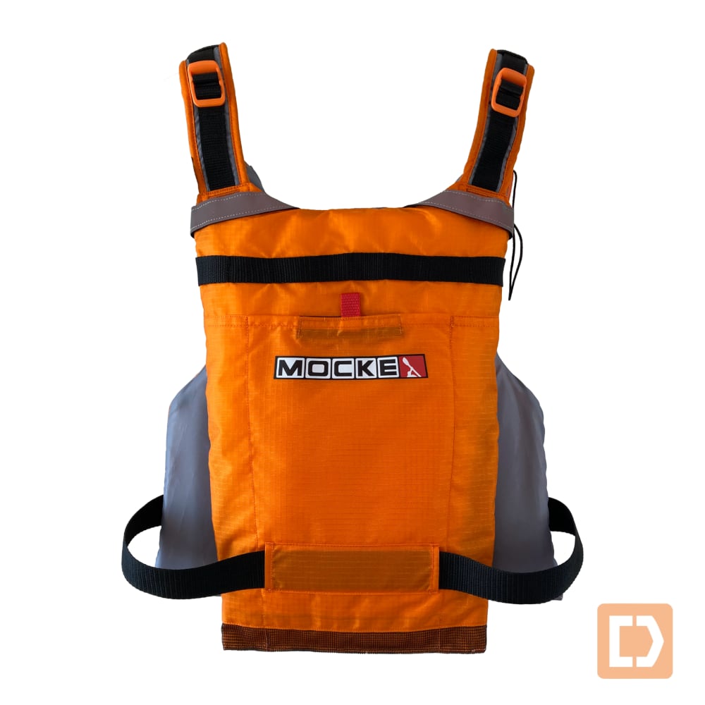 Mocke Flow Zip PFD - paddling life vest with front zip in orange color - front view