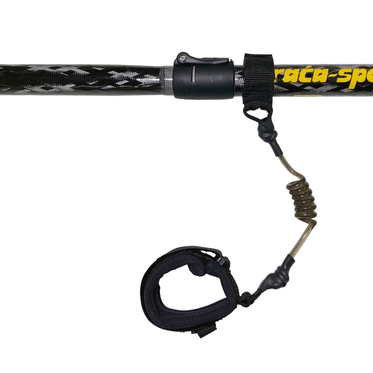 Mocke Wrist Paddle Leash attached to surfski paddle