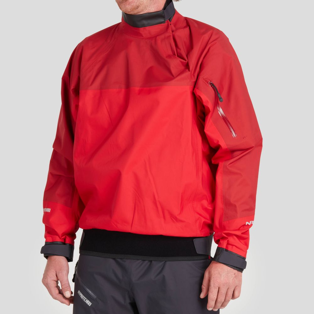NRS Men&#39;s Echo Splash Jacket red with model  - front