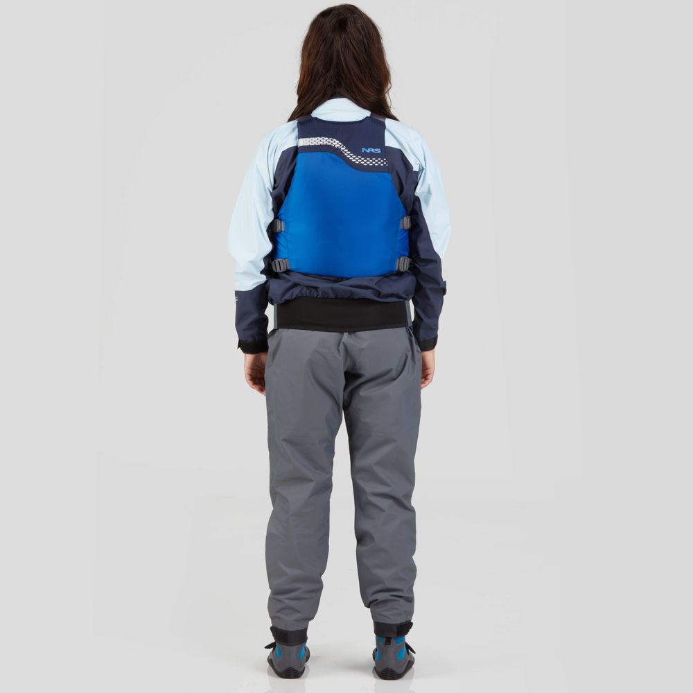 NRS Womens Echo Paddle Jacket blue - with life vest back