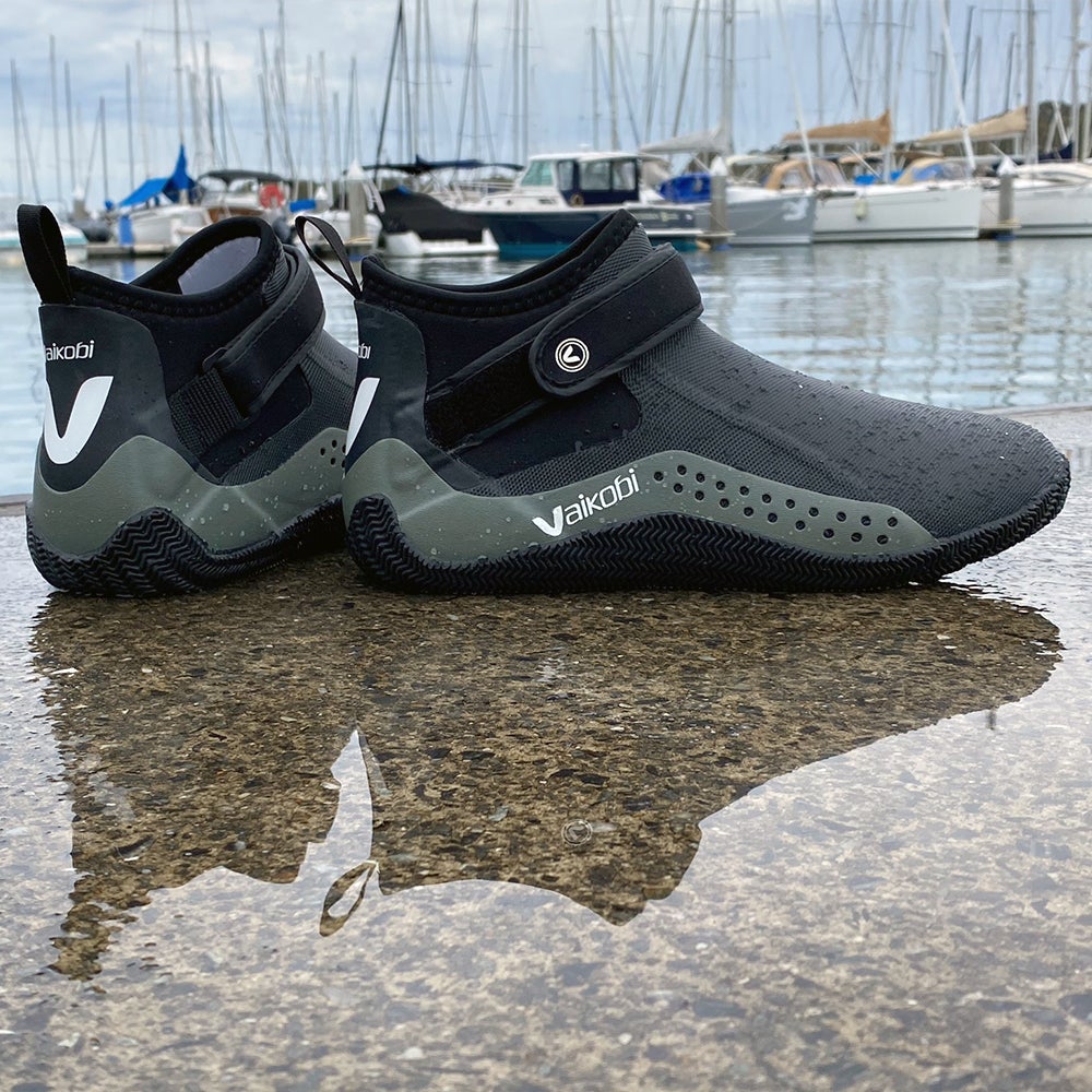Vaikobi Speed Grip Low Cut Boot in water in front of boats